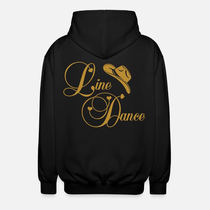 Line Dance Goldenes Logo - Unisex Kapuzenjacke - Schwarz