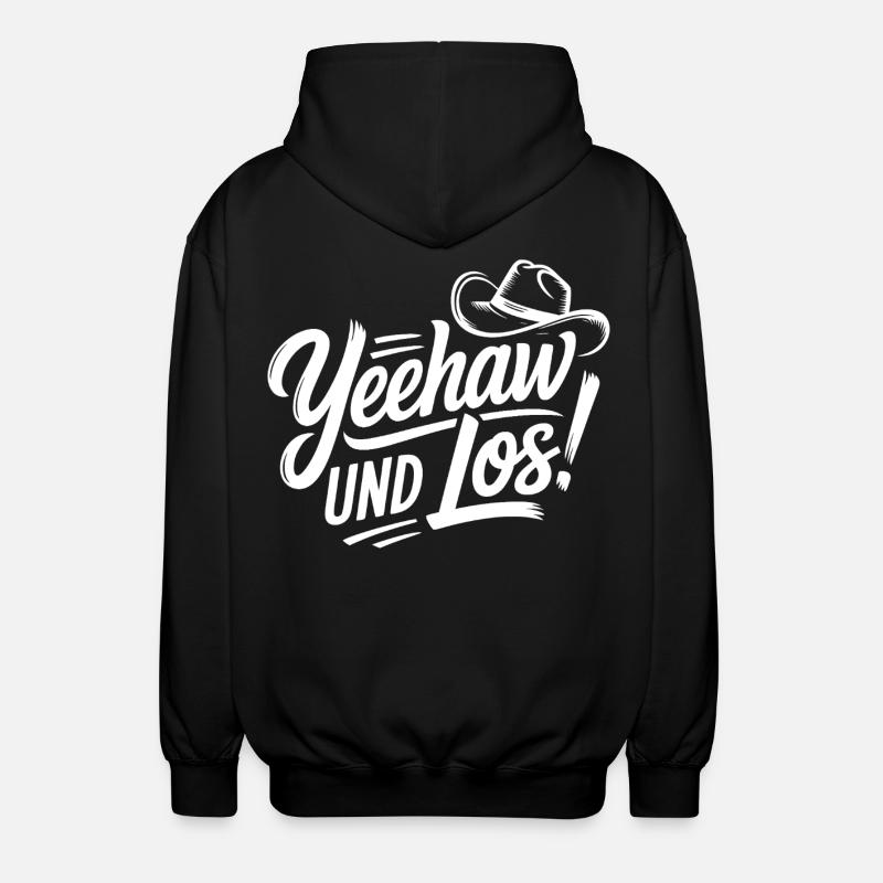 Yeehaw und Los! Western Script - Unisex Kapuzenjacke - Schwarz
