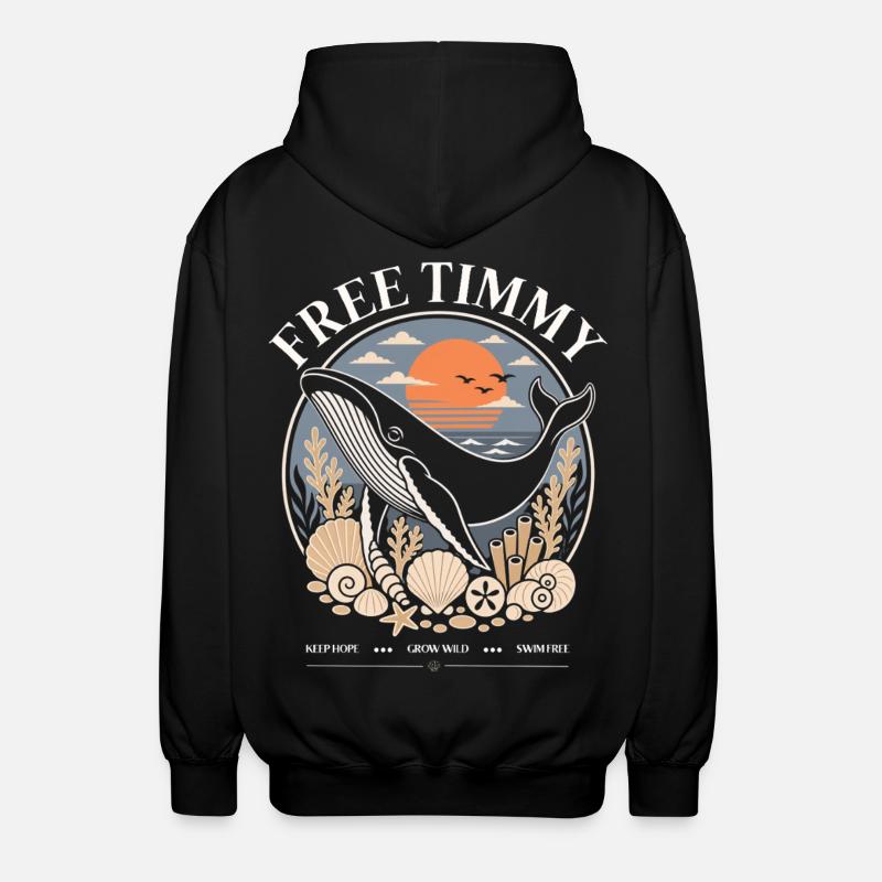 Buckelwal Timmy Hope Statement Merch - Unisex Kapuzenjacke - Schwarz