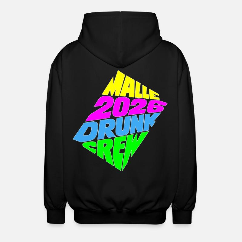 Malle 2026 Drunk Crew - Unisex Kapuzenjacke - Schwarz