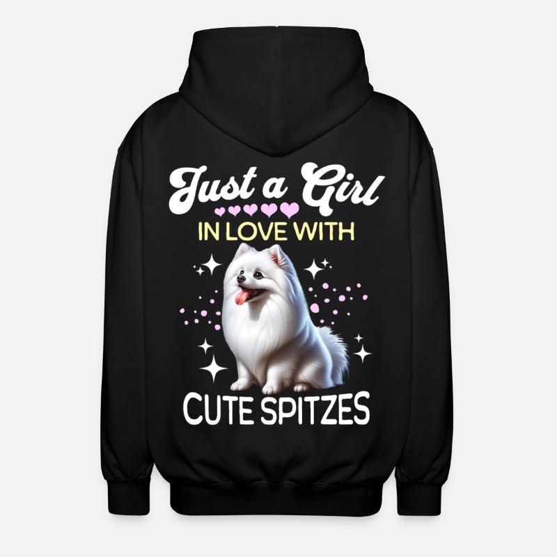Spitz Zwergspitz Mädchen - Unisex Kapuzenjacke - Schwarz