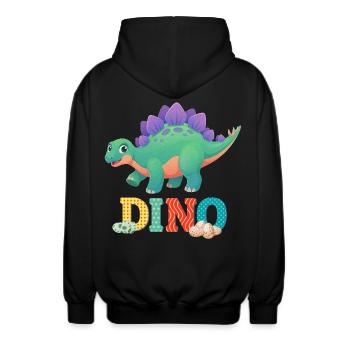 Dino - Unisex Kapuzenjacke - Schwarz - Hinten - AI Model Male 185 light (185cm)