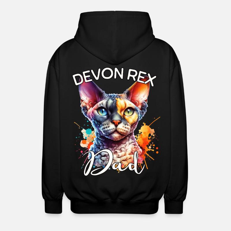 Devon Rex Papa - Unisex Kapuzenjacke - Schwarz