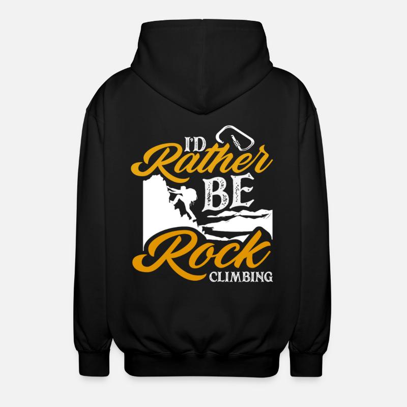 I'd rather be climbing mountaineering - Unisex Hooded Jacket - black