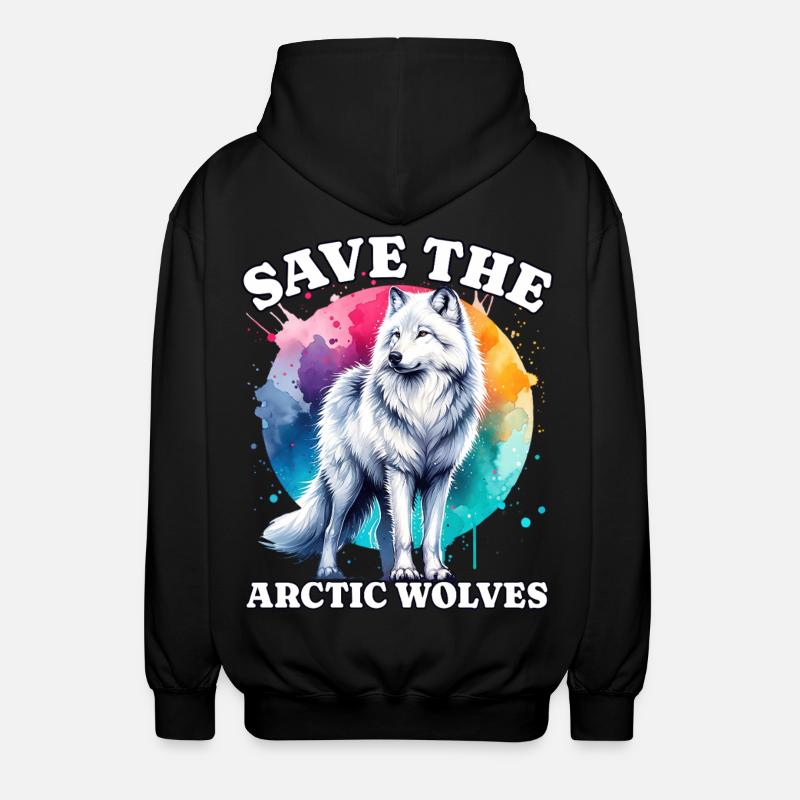 Polarwolf Save Arctic Wolf - Unisex Hooded Jacket - black