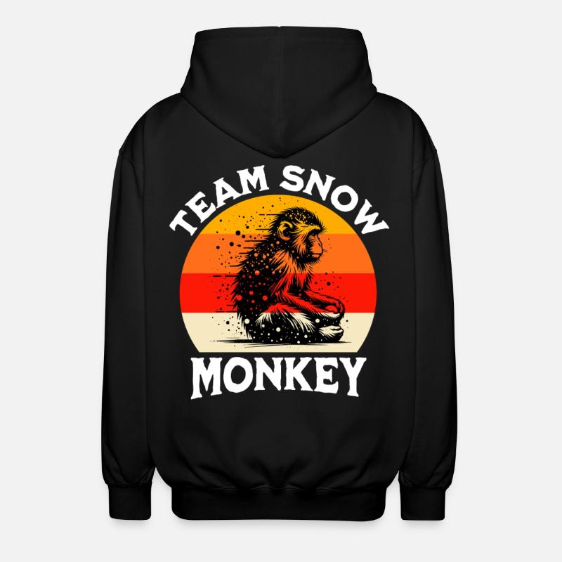 Team Snow Monkey - Unisex Hooded Jacket - black
