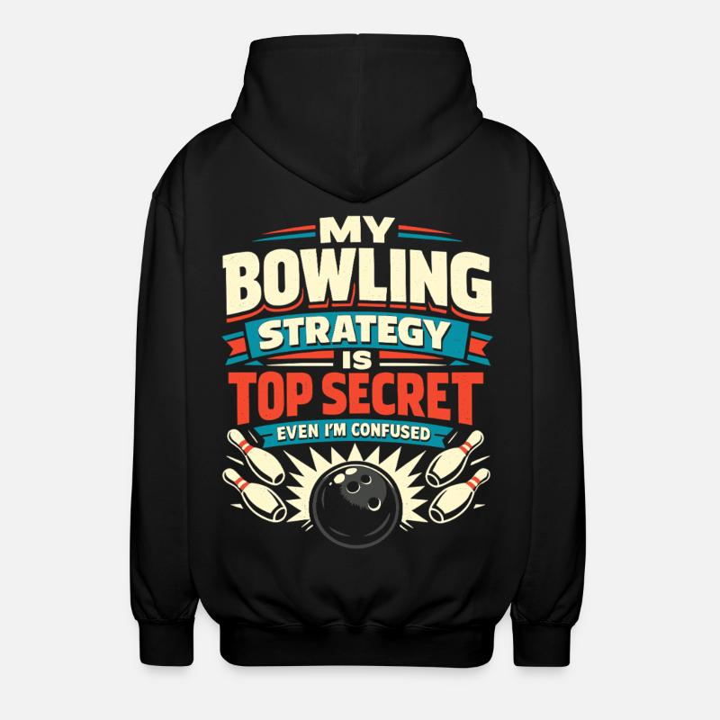 Bowling Strategy - Unisex Hooded Jacket - black