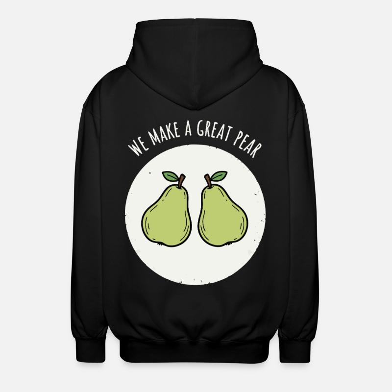 Pear Pair - Unisex Hooded Jacket - black