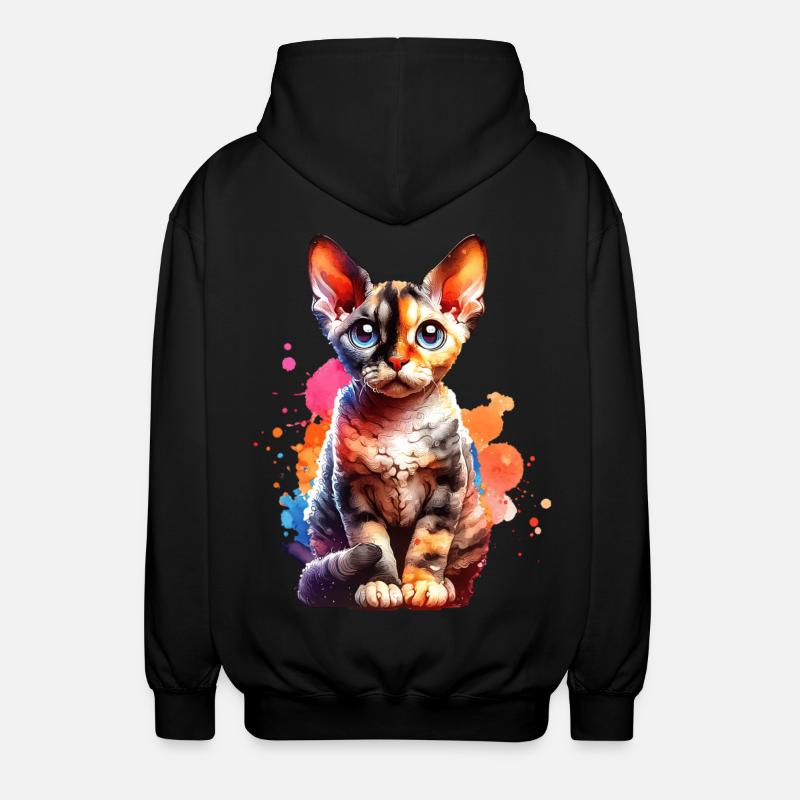 Devon Rex Geschenk - Unisex Kapuzenjacke - Schwarz