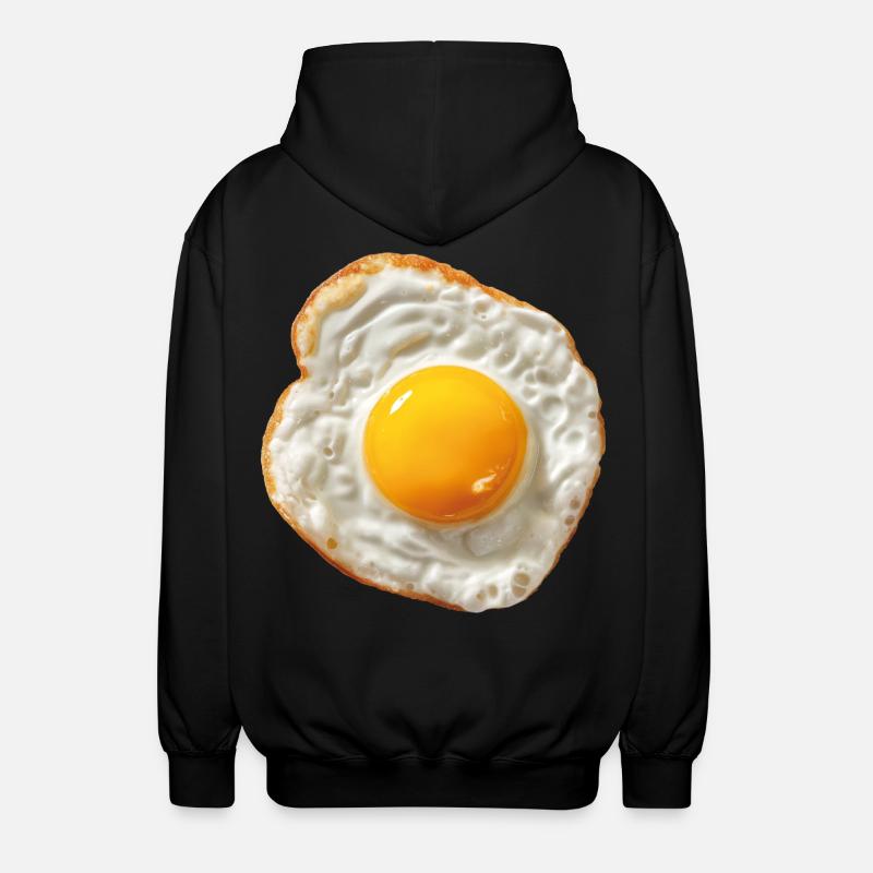 fried egg - Unisex Hooded Jacket - black