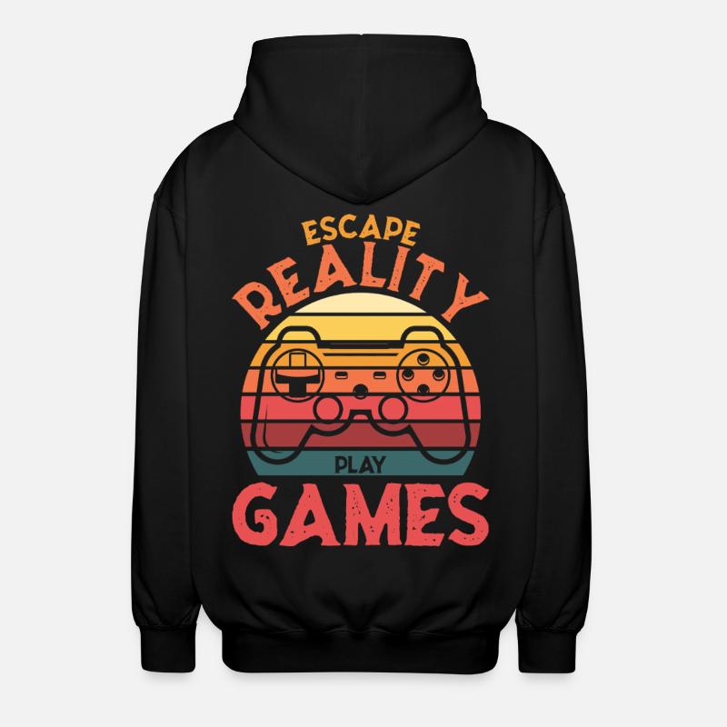 Escape Reality – Spiele & Play Retro Controller - Unisex Kapuzenjacke - Schwarz