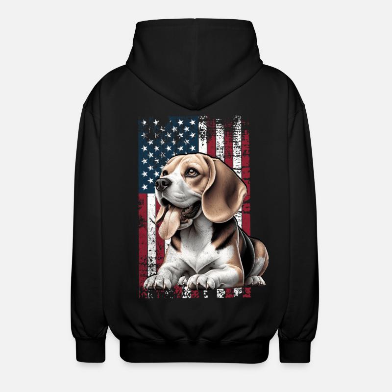Beagle US Beagle - Unisex Kapuzenjacke - Schwarz