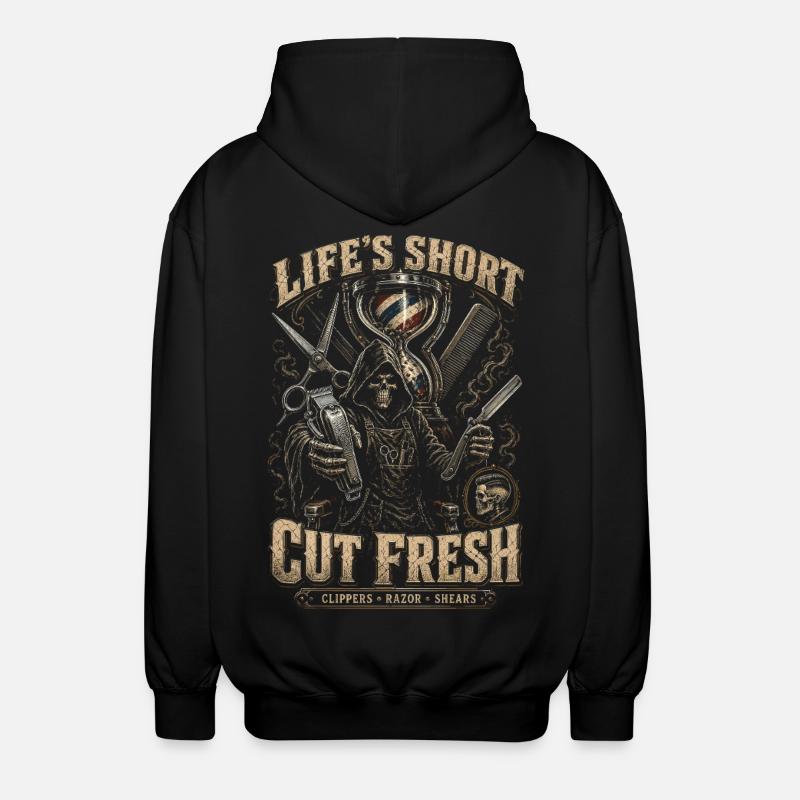 Barber Barbier Cut Fresh - Unisex Hooded Jacket - black