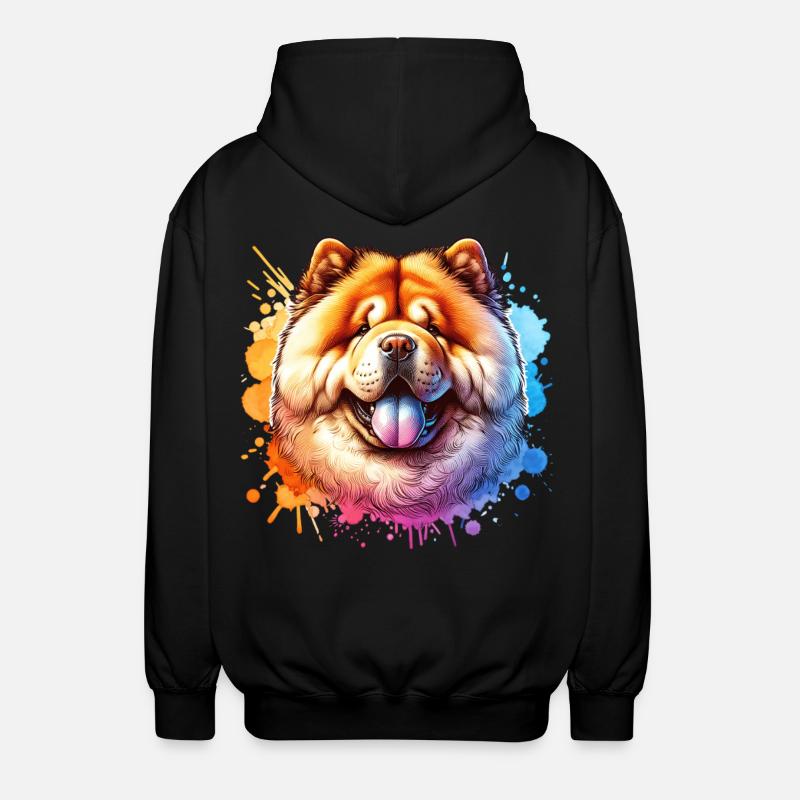 Chowchow Motif - Veste à capuche unisexe - noir