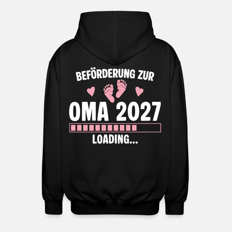 Beförderung zur Oma 2027 - Loading Nachwuchs - Unisex Kapuzenjacke - Schwarz