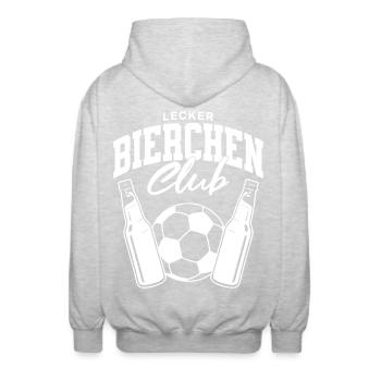 Lecker Bierchen Club Fußball  - Unisex Kapuzenjacke - Hellgrau meliert - Hinten - AI Model Male 185 light (185cm)
