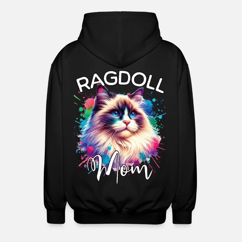 Maman Chatte Ragdoll - Veste à capuche unisexe - noir