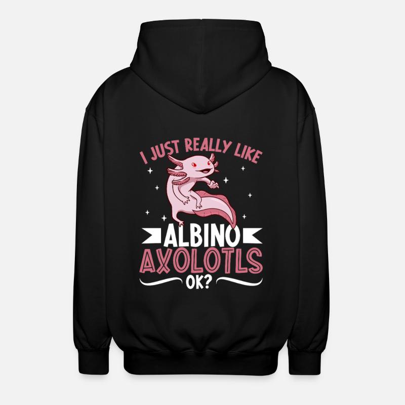 J’adore mon axolotl albinos - Veste à capuche unisexe - noir
