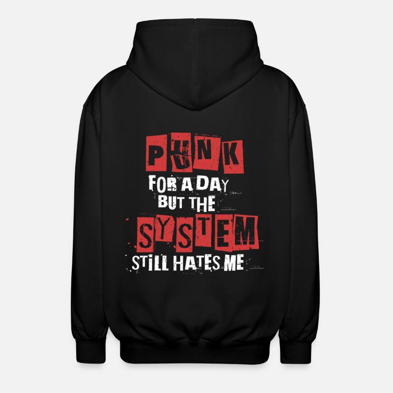 Punk For A Day - Unisex Hooded Jacket - black