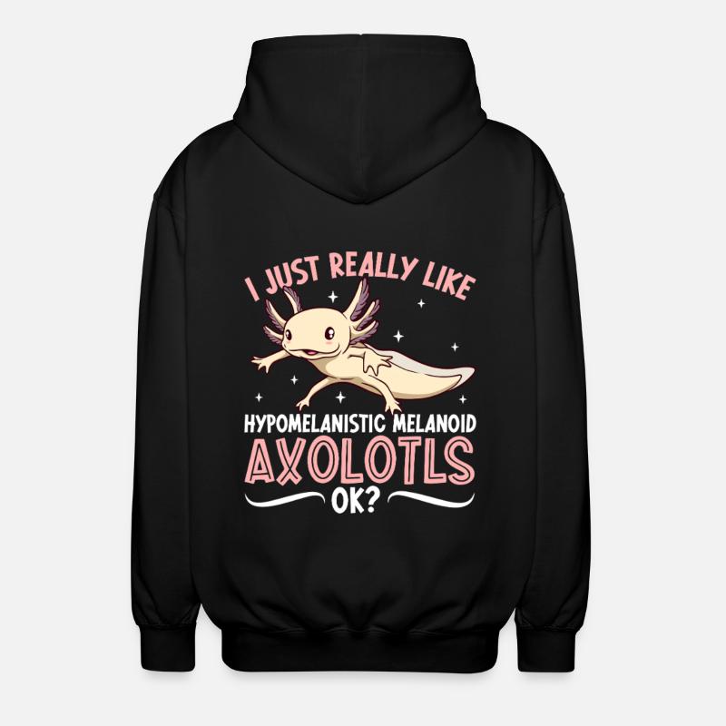J’adore mon Axolotl Arlequin - Veste à capuche unisexe - noir