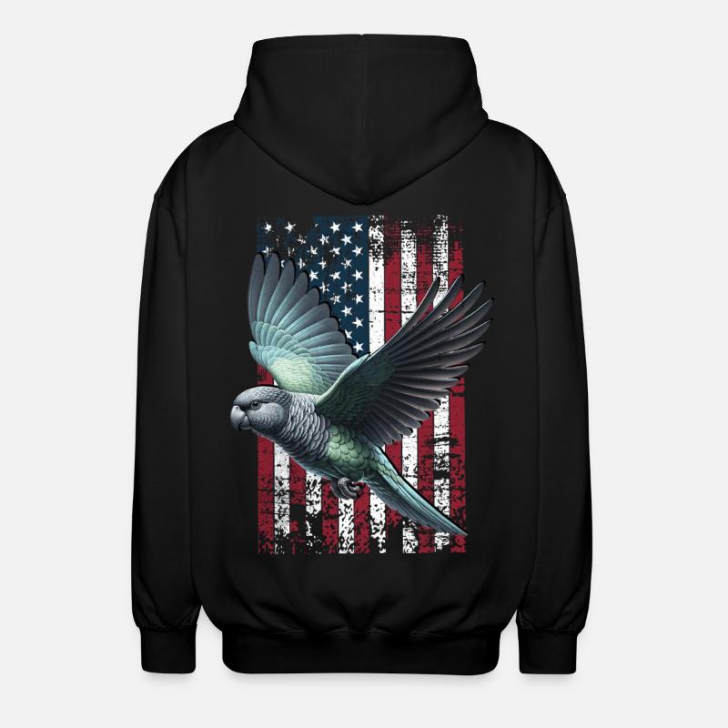 Pionus Parrot US Red-rumped Parrot - Unisex Hooded Jacket - black