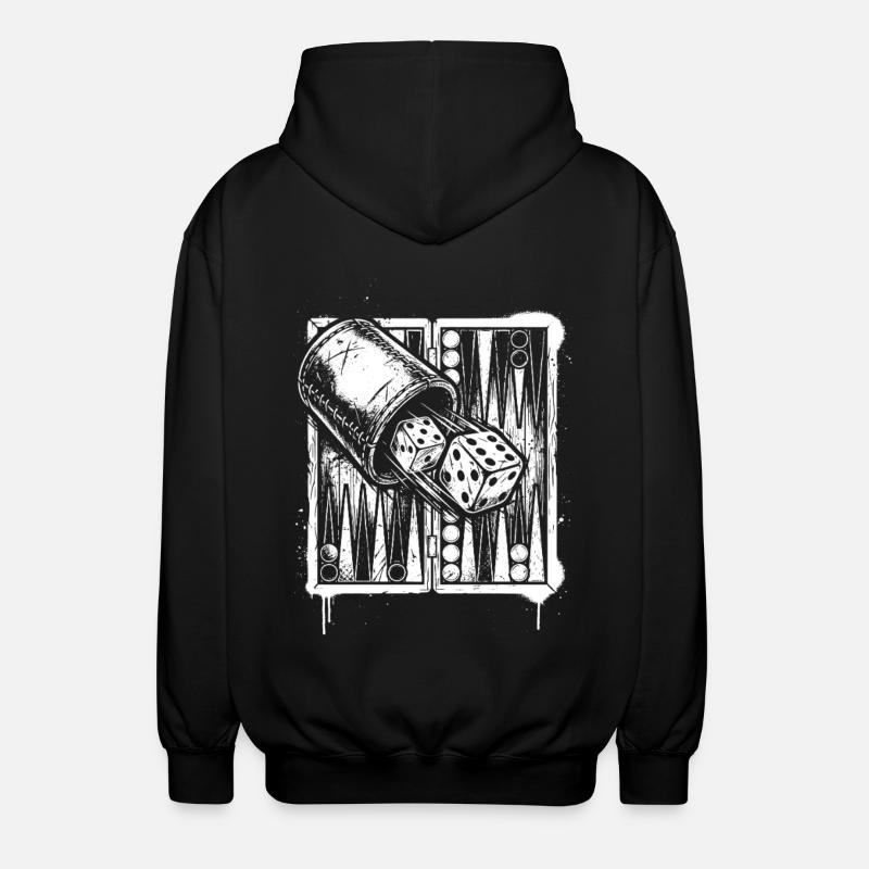 Backgammon | Brettspiel | Geschenk - Unisex Kapuzenjacke - Schwarz