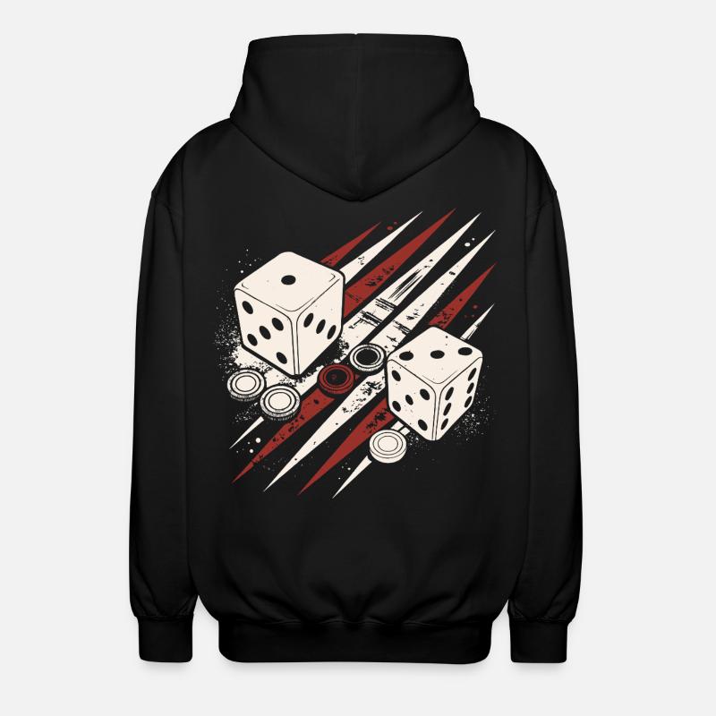 Backgammon | Brettspiel | Geschenk - Unisex Kapuzenjacke - Schwarz