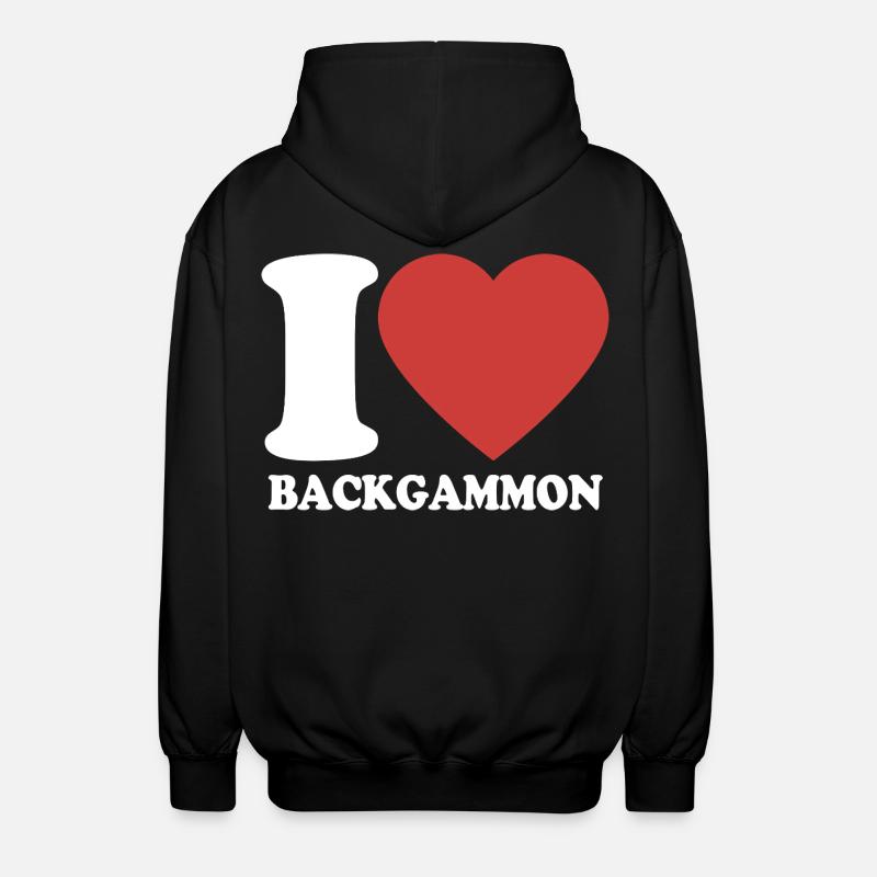 I love Backgammon | Brettspiel | Geschenk - Unisex Kapuzenjacke - Schwarz