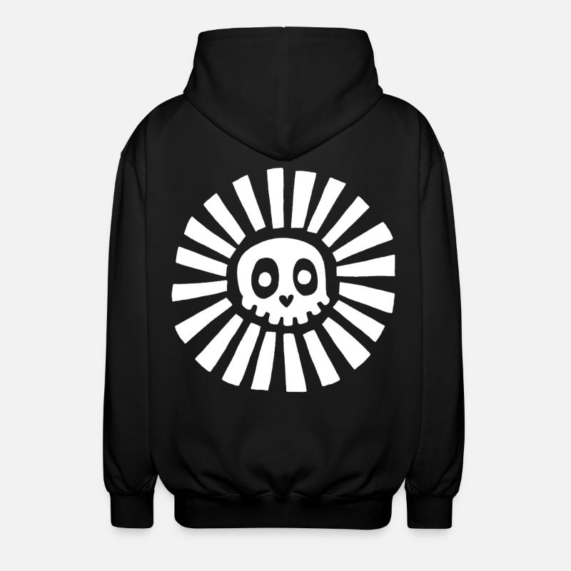 Crâne ensoleillé blanc - Veste à capuche unisexe - noir