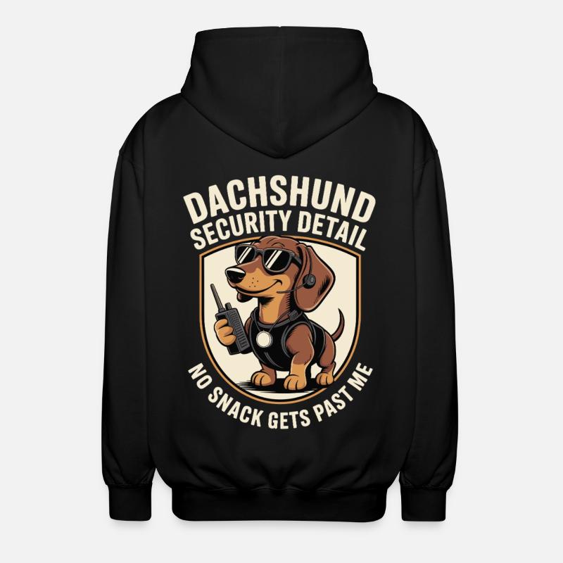 Dackel Snackwache - Unisex Kapuzenjacke - Schwarz
