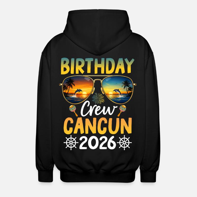 Équipe d’anniversaire Cancún 2026 - Veste à capuche unisexe - noir