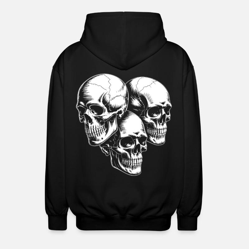 Silhouette du Triple Crâne - Veste à capuche unisexe - noir