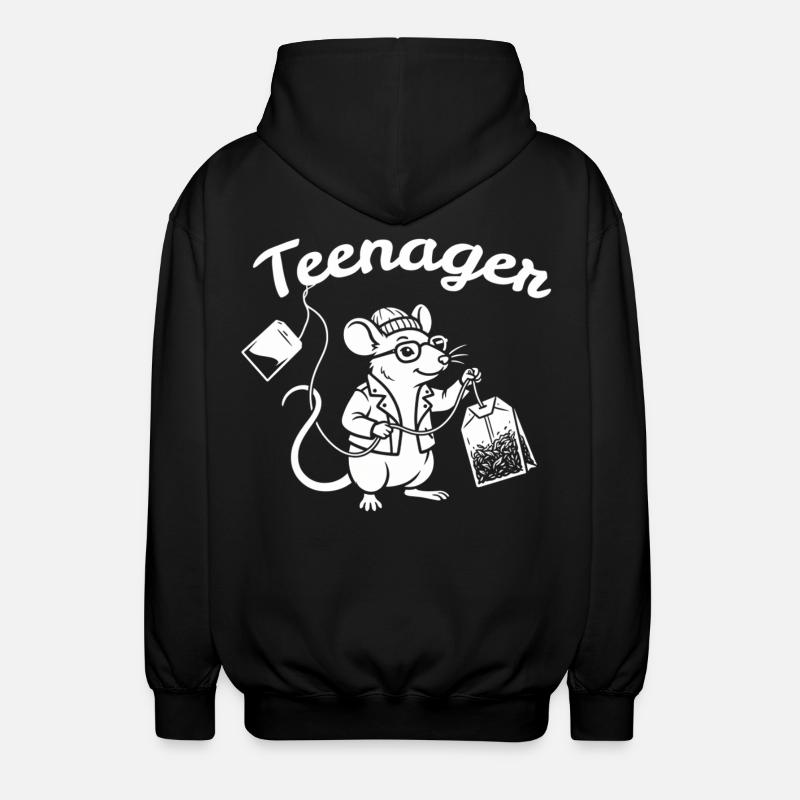Adolescent Souris Scientifique - Veste à capuche unisexe - noir