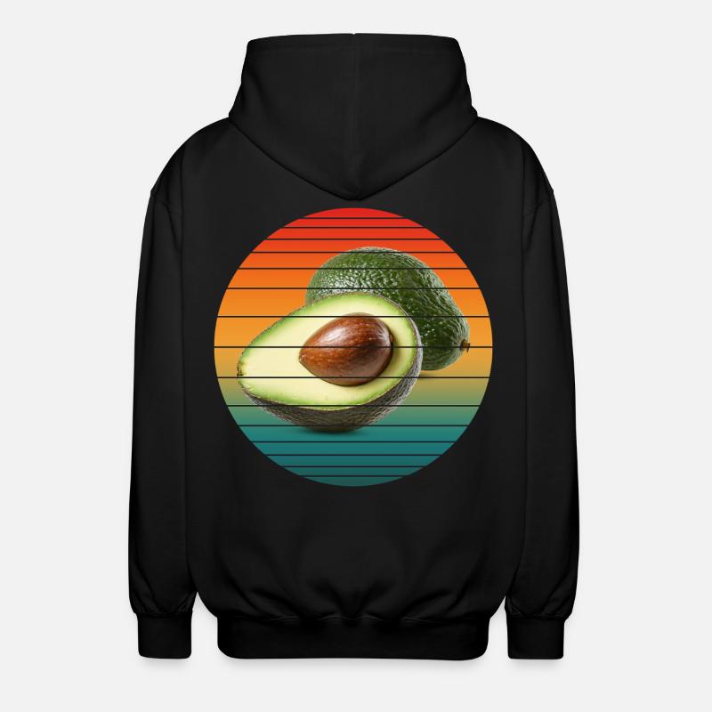 avocado fruit - Unisex Hooded Jacket - black