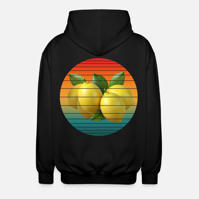 lemon fruit - Unisex Hooded Jacket - black