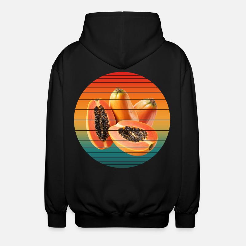 papaya fruit - Unisex Hooded Jacket - black