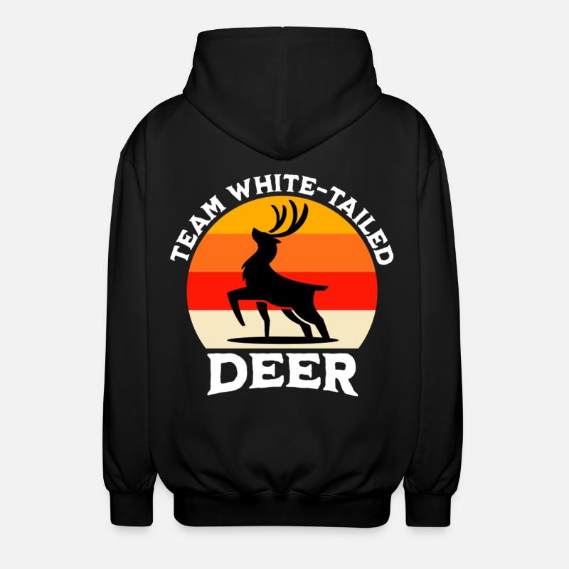Team Whitetail Deer - Unisex Hooded Jacket - black
