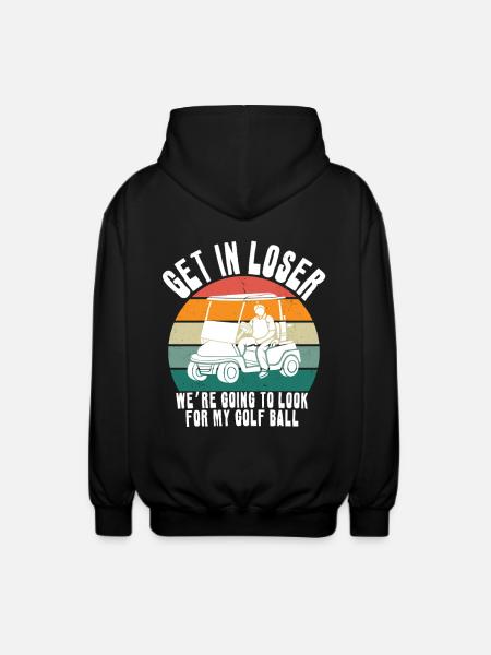 Retro Golf Cart Sunset - Unisex Hooded Jacket - black