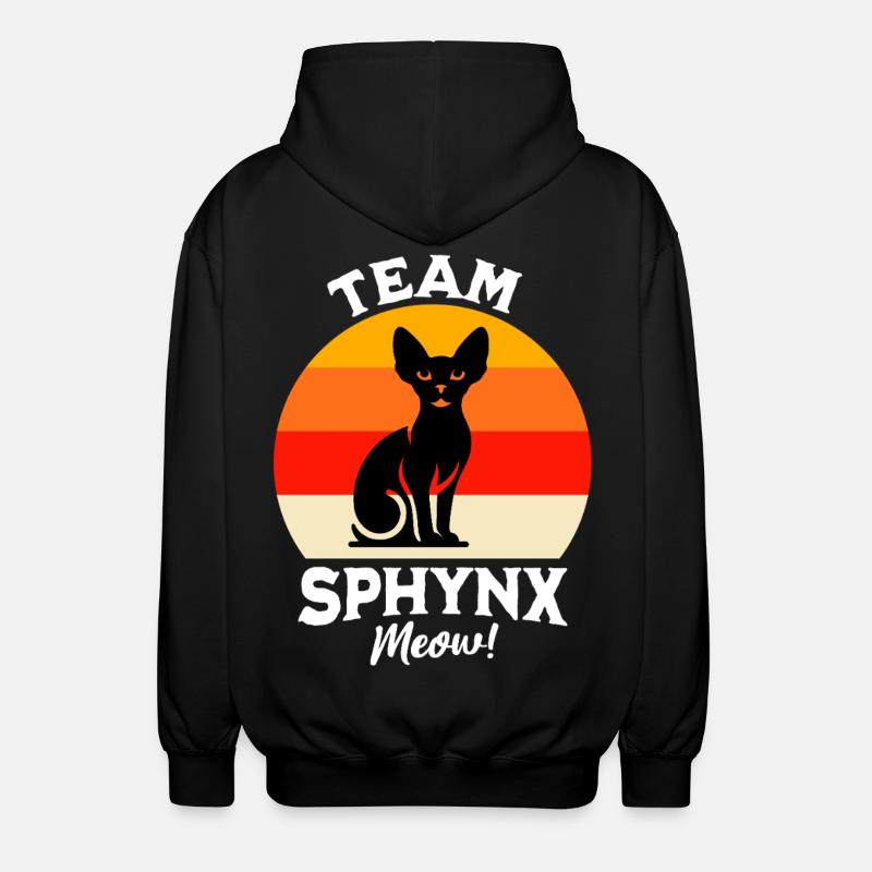 Team Sphynx Cat - Unisex Hooded Jacket - black