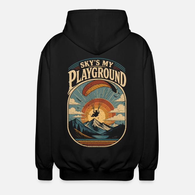 Paragliding Paraglider Glider - Unisex Hooded Jacket - black