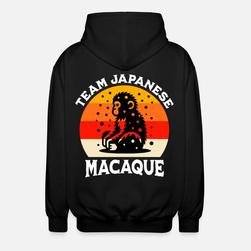 Équipe macaque japonais - Veste à capuche unisexe - noir