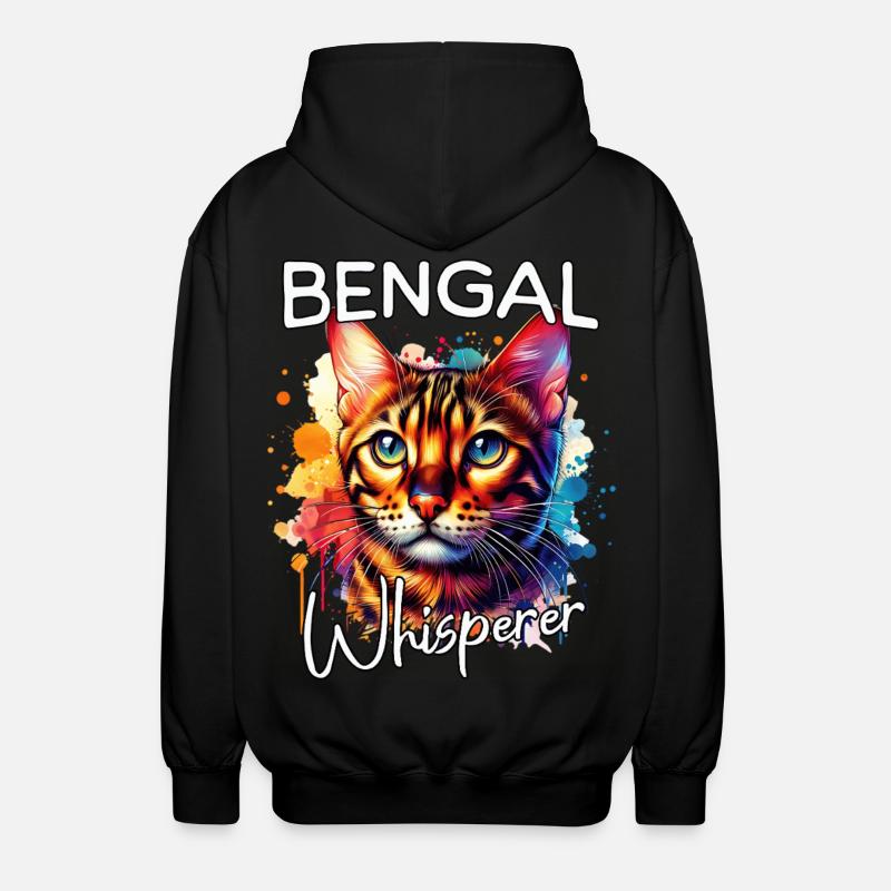 Bengal Cat Whisperer - Unisex Hooded Jacket - black