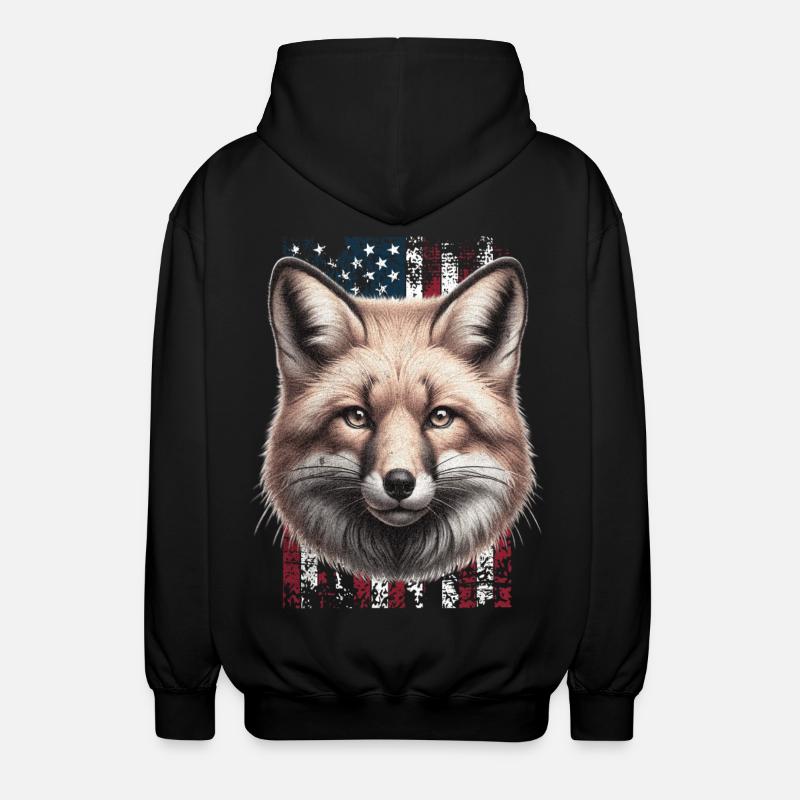 Fox US Red Fox Fox - Veste à capuche unisexe - noir