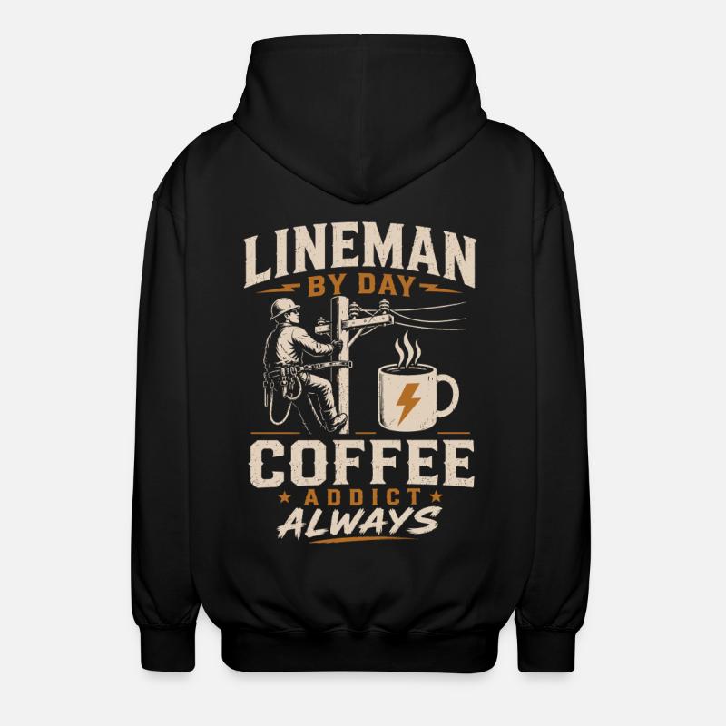 Électricité, Technicien, Café, Câble, Travail - Veste à capuche unisexe - noir