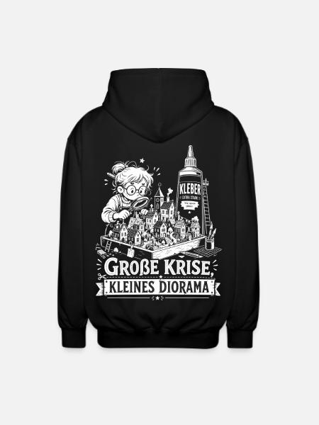 Große Krise, kleines Diorama - Unisex Kapuzenjacke - Schwarz