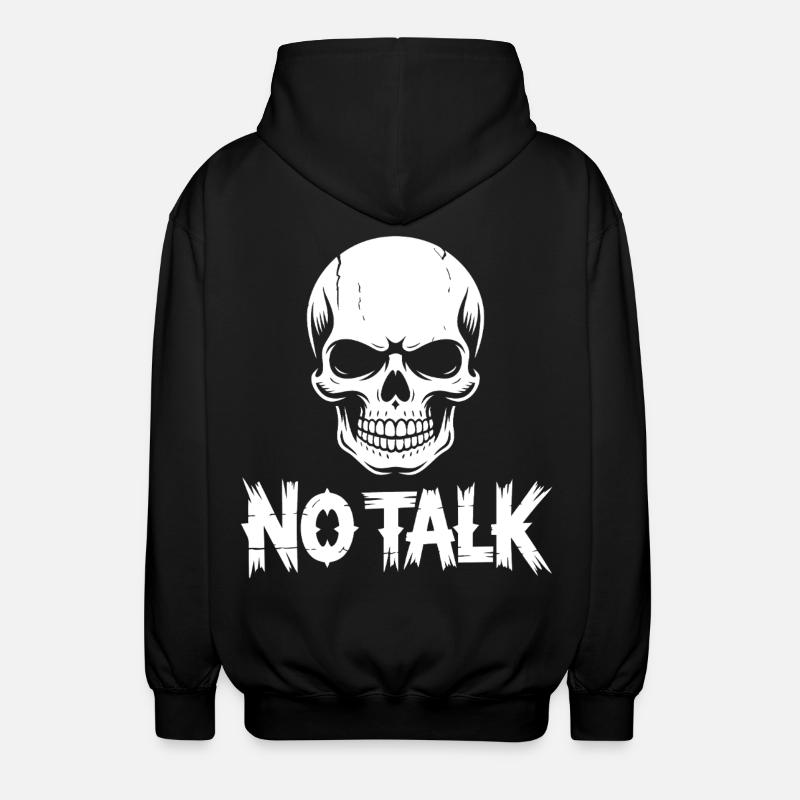 Skull No Talk - Unisex Kapuzenjacke - Schwarz
