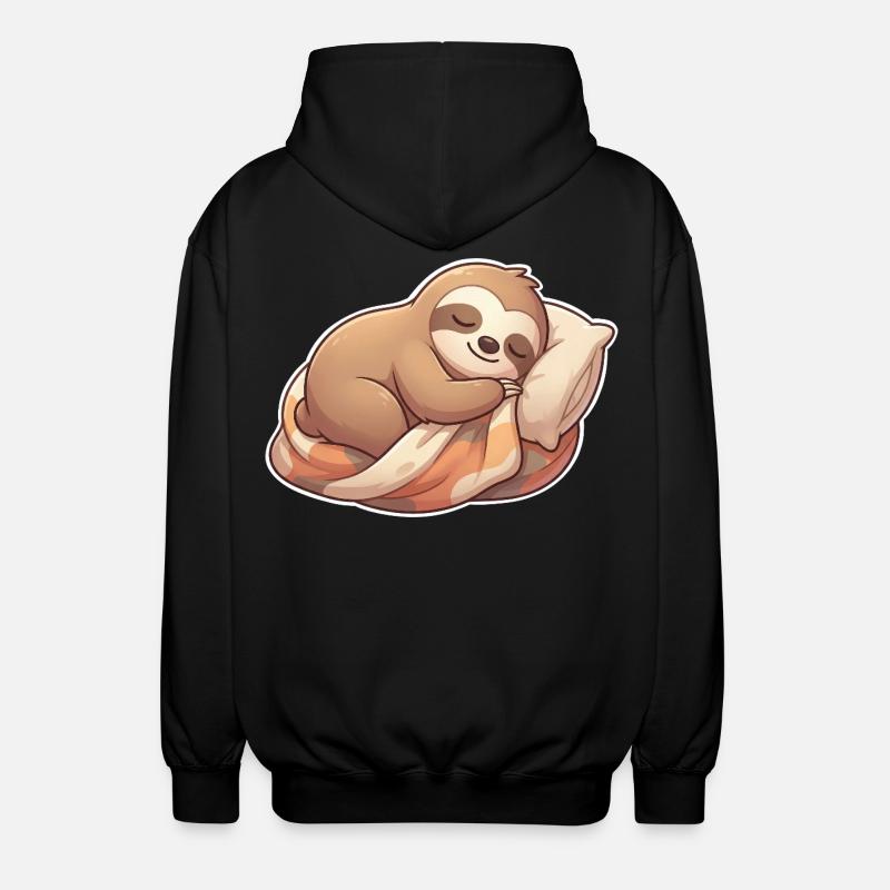 Sloth Sleeping - Unisex Hooded Jacket - black