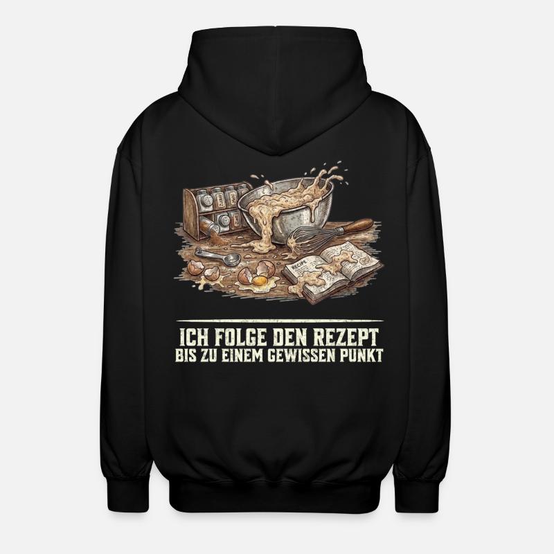 Backen Rezept Lustiger Spruch Hobbybäcker Geschenk - Unisex Kapuzenjacke - Schwarz