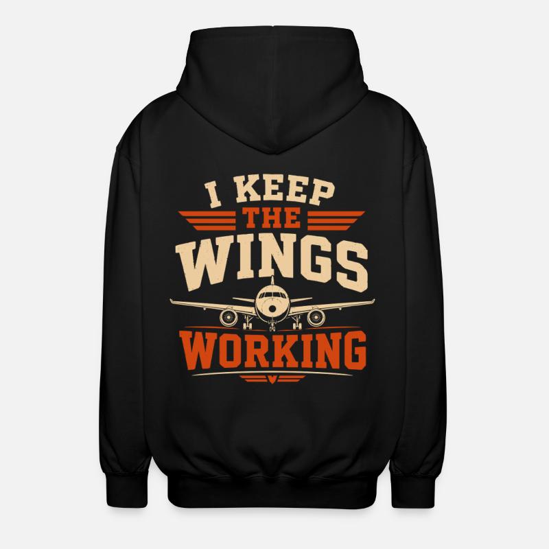 Flugzeug Technik Wartung Und Luftfahrt - Unisex Kapuzenjacke - Schwarz