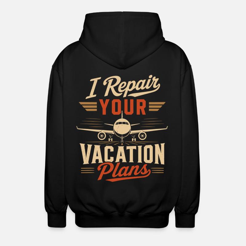 Luftfahrt Technik Flugzeugwartung Experte - Unisex Kapuzenjacke - Schwarz